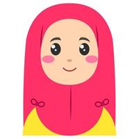 carino etichetta di donna nel hijab, arte illustrazione vettore