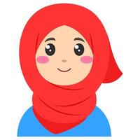 carino etichetta di donna nel hijab, arte illustrazione vettore