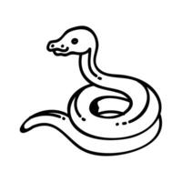 avvolgimento serpente icona. rettile animale animale domestico veterinario. mano disegnato vettore illustrazione. modificabile linea ictus.