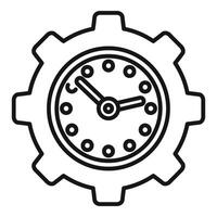 rischio orologio Ingranaggio icona schema vettore. attività commerciale persona vettore