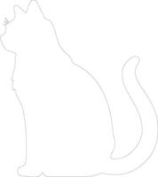 certosino gatto schema silhouette vettore