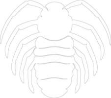 trilobite schema silhouette vettore