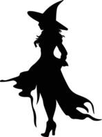 strega nero silhouette vettore