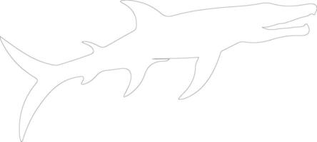 liopleurodon schema silhouette vettore