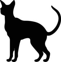 orientale capelli corti gatto nero silhouette vettore