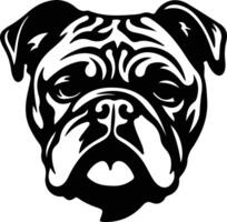 bulldog silhouette ritratto vettore