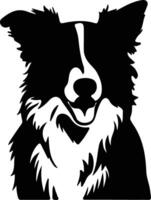 confine collie nero silhouette vettore