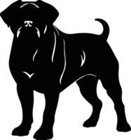 bullmastiff nero silhouette vettore