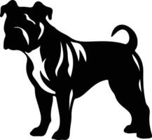 americano bulldog nero silhouette vettore