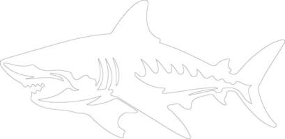 tigre squalo schema silhouette vettore
