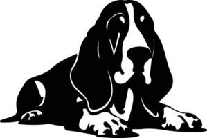 bassetto cane da caccia nero silhouette vettore