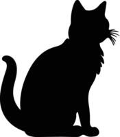 bambino gatto nero silhouette vettore