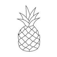 ananas frutta illustrazione 2d piatto grafico delineato vettore