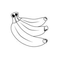 Banana frutta illustrazione 2d piatto grafico delineato vettore