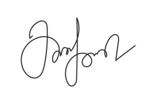 vettore isolato mano disegnato falso autografo campione su un' bianca sfondo. modificabile ictus firma