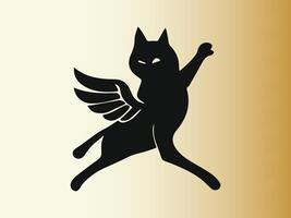 angelo gatto logo design modello. gatto logo design icona simbolo vettore. vettore