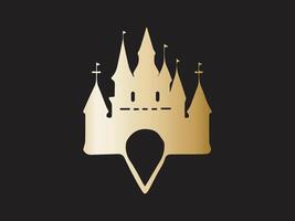 castello logo design icona simbolo vettore illustrazione