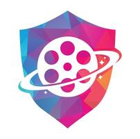 pianeta film vettore logo design.