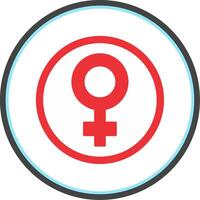 femmina simbolo piatto cerchio icona vettore