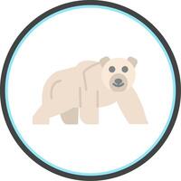 polare orso piatto cerchio icona vettore