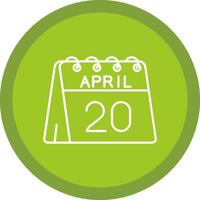 20 di aprile piatto cerchio multicolore design icona vettore
