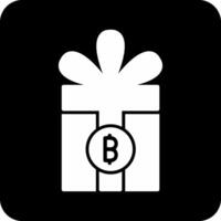 regalo bitcoin vettore icona