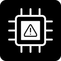 processore warning vettore icona