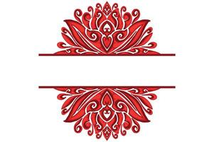 rosso orament telaio confine vettore per decorazione design