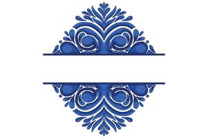 blu ornamento telaio confine vettore design per decorativo elemento