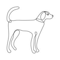 vettore cane animale domestico animale continuo uno linea arte silhouette disegno isolato su bianca sfondo