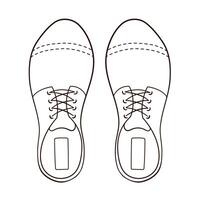 maschio casuale scarpe nel classico, attività commerciale stile. linea arte icona per scarpa negozio. vettore illustrazione isolato su un' bianca sfondo.