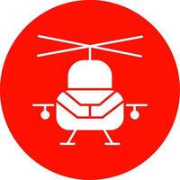 militare elicottero glifo cerchio icona vettore
