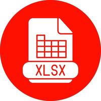 xlsx glifo cerchio icona vettore