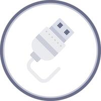 USB piatto cerchio uni icona vettore