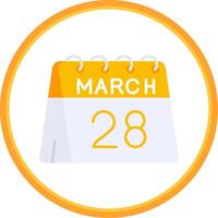 28th di marzo piatto cerchio uni icona vettore