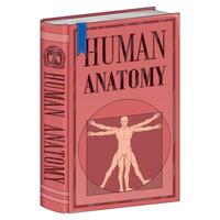 vettore design umano anatomia Università prenotare, libro con vitruviano uomo su il copertina