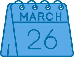 26th di marzo blu linea pieno icona vettore