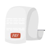 icona isolata di carta ricevuta di pagamento vettore