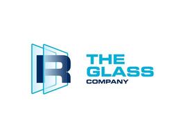 creativo lettera r bicchiere per azienda logo, lettera attraverso cristallo bicchiere lavori simbolo vettore