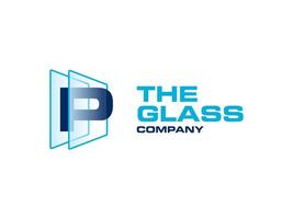 creativo lettera p bicchiere per azienda logo, lettera attraverso cristallo bicchiere lavori simbolo vettore