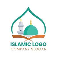 islamico logo modello, nastro islamico cupola palazzo logo design modello. moschea logo idee. ispirazione logo design. modello vettore illustrazione.