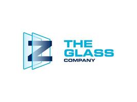 creativo lettera z bicchiere per azienda logo, lettera attraverso cristallo bicchiere lavori simbolo vettore