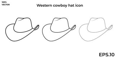 un' vettore impostato di cowboy cappello icone. collezione di ovest illustrazione segni. Texas logo e marchio.