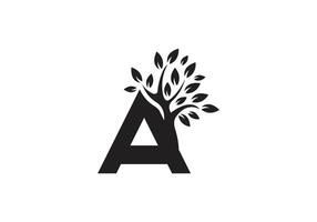 lettera un' e albero logo vettore