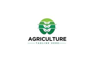 un eccellente, creativo, super minimalista agricoltura logo design concetto per un ideale contadino. vettore