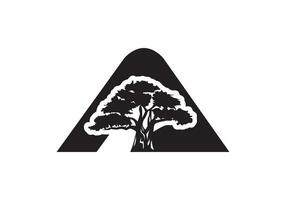 lettera un' albero logo ,albero loghi, scritte, tipografico logo, albero e un' logo, foglia e alfabeto logo. vettore