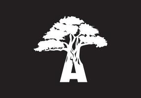 lettera un' albero logo ,albero loghi, scritte, tipografico logo, albero e un' logo, foglia e alfabeto logo. vettore