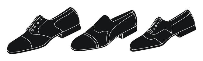 schizzo silhouette di Uomini Basso scarpe, isolato vettore