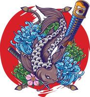 vettore illustrazione di giapponese koi pesce