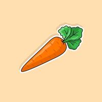 vettore illustrazione di carota etichetta